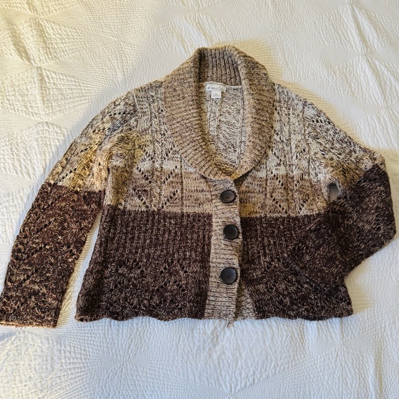Kim Rogers Sweaters - Cozy Brown and Cream Women's Sweater